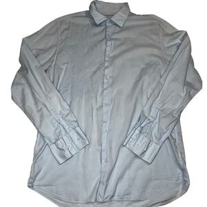 Calvin Klein Light Blue Long Sleeve Button Down Shirt Mens Medium Garment Dye